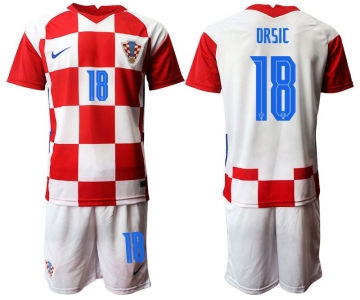 Men 2020-2021 European Cup Croatia home red 18 Nike Soccer Jersey
