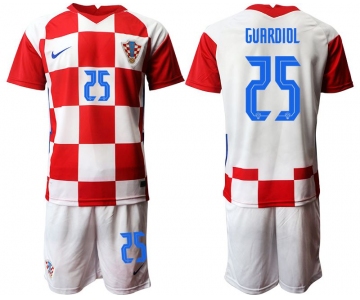 Men 2020-2021 European Cup Croatia home red 25 Nike Soccer Jersey