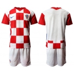 Men 2020-2021 European Cup Croatia home red blank Nike Soccer Jersey