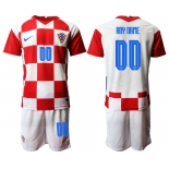 Men 2020-2021 European Cup Croatia home red customized Nike Soccer Jersey