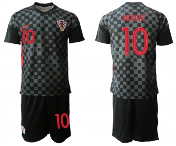 Men 2021 European Cup Croatia black away 10 Soccer Jerseys