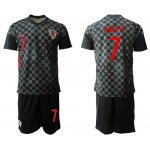 Men 2021 European Cup Croatia black away 7 Soccer Jerseys