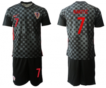 Men 2021 European Cup Croatia black away 7 Soccer Jerseys