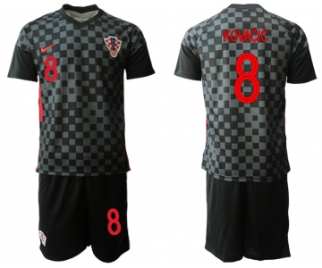 Men 2021 European Cup Croatia black away 8 Soccer Jerseys