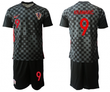 Men 2021 European Cup Croatia black away 9 Soccer Jerseys