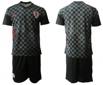 Men 2021 European Cup Croatia black away Soccer Jerseys