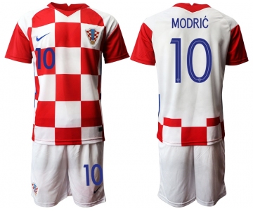 Men 2021 European Cup Croatia white home 10 Soccer Jerseys