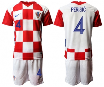 Men 2021 European Cup Croatia white home 4 Soccer Jerseys