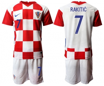 Men 2021 European Cup Croatia white home 7 Soccer Jerseys