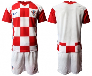 Men 2021 European Cup Croatia white home Soccer Jerseys