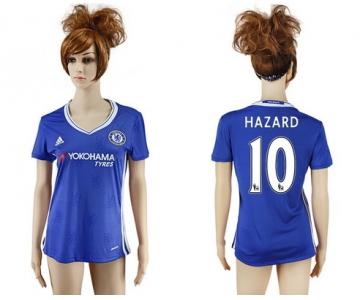 2016-17 Chelsea #10 HAZARD Home Soccer Women's Blue AAA+ Shirt