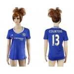 2016-17 Chelsea #13 COURTOIS Home Soccer Women's Blue AAA+ Shirt