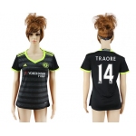 2016-17 Chelsea #14 TRAORE Away Soccer Women's Black AAA+ Shirt