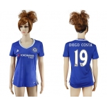 2016-17 Chelsea #19 DIEGO COSTA Home Soccer Women's Blue AAA+ Shirt