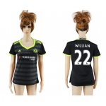 2016-17 Chelsea #22 WILLIAN Away Soccer Women's Black AAA+ Shirt