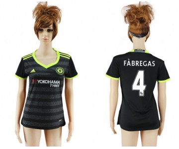 2016-17 Chelsea #4 FABREGAS Away Soccer Women's Black AAA+ Shirt