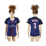 2016-17 Paris Saint-Germain #1 DOUCHEZ Home Soccer Women's Navy Blue AAA+ Shirt