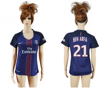 2016-17 Paris Saint-Germain #21 BEN ARFA Home Soccer Women's Navy Blue AAA+ Shirt