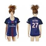 2016-17 Paris Saint-Germain #27 PASTORE Home Soccer Women's Navy Blue AAA+ Shirt