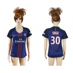 2016-17 Paris Saint-Germain #30 SIRIGU Home Soccer Women's Navy Blue AAA+ Shirt