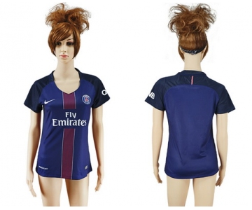 2016-17 Paris Saint-Germain Blank or Custom Home Soccer Women's Navy Blue AAA+ Shirt