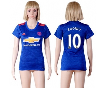 2016-17 Manchester United #10 ROONEY Away Soccer Women's Red AAA+ Shirt