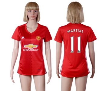 2016-17 Manchester United #11 MARTIAL Home Soccer Women's Red AAA+ Shirt