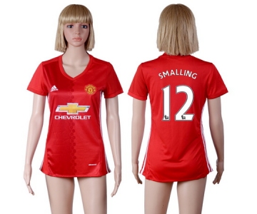 2016-17 Manchester United #12 SMALLING Home Soccer Women's Red AAA+ Shirt