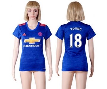 2016-17 Manchester United #18 YOUNG Away Soccer Women's Red AAA+ Shirt