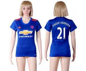 2016-17 Manchester United #21 ANDER HERRERA Away Soccer Women's Red AAA+ Shirt