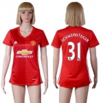 2016-17 Manchester United #31 SCHWEINSTEIGER Home Soccer Women's Red AAA+ Shirt