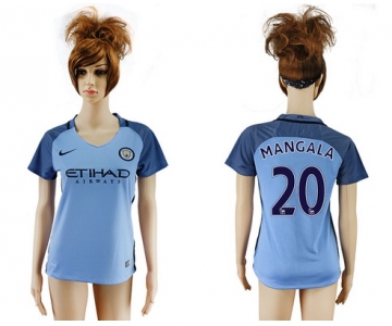 2016-17 Manchester City #20 MANGALA Away Soccer Women's Blue AAA+ Shirt