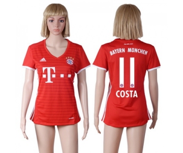 2016-17 Bayern Munich #11 COSTA Home Soccer Women's Red AAA+ Shirt