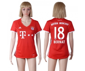 2016-17 Bayern Munich #18 BERNAT Home Soccer Women's Red AAA+ Shirt