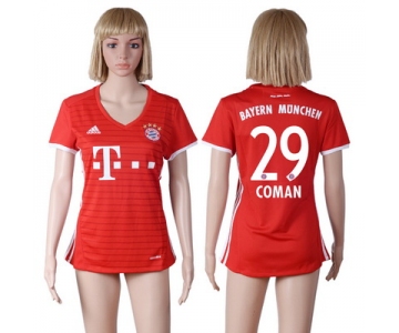 2016-17 Bayern Munich #29 COMAN Home Soccer Women's Red AAA+ Shirt