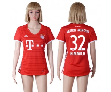 2016-17 Bayern Munich #32 KIMMICH Home Soccer Women's Red AAA+ Shirt