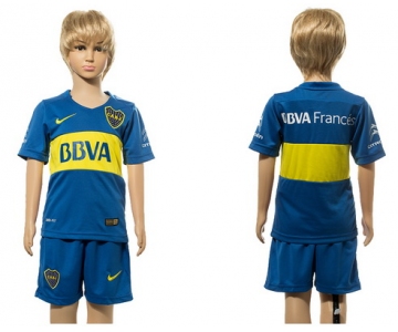 2016-17 Boca Juniors Blank or Custom Home Soccer Youth Teal Shirt Kit