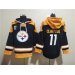 Men's Pittsburgh Steelers #11 Chase Claypool Black Ageless Must-Have Lace-Up Pullover Hoodie