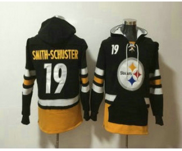 Men's Pittsburgh Steelers #19 JuJu Smith-Schuster NEW Black Pocket Stitched NFL Pullover Hoodie