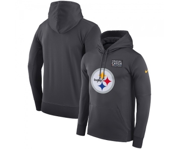 Men's Pittsburgh Steelers Nike Anthracite Crucial Catch Performance Pullover Hoodie