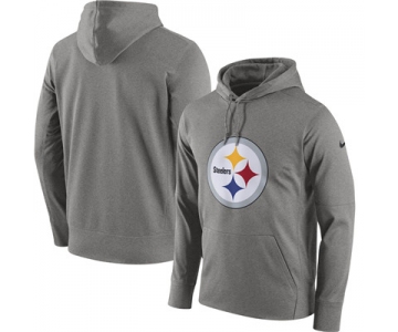 Men's Pittsburgh Steelers Nike Gray Circuit Logo Essential Performance Pullover Hoodie