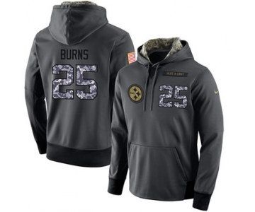 NFL Men's Nike Pittsburgh Steelers #25 Artie Burns Stitched Black Anthracite Salute to Service Player Performance Hoodie