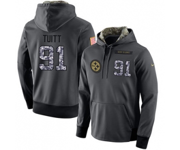 NFL Men's Nike Pittsburgh Steelers #91 Stephon Tuitt Stitched Black Anthracite Salute to Service Player Performance Hoodie