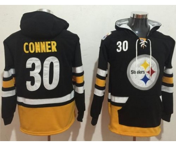 Nike Pittsburgh Steelers #30 James Conner Black Gold Name & Number Pullover NFL Hoodie