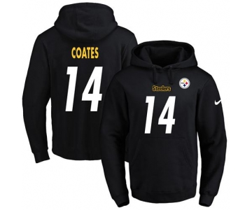 Nike Steelers #14 Sammie Coates Black Name & Number Pullover NFL Hoodie