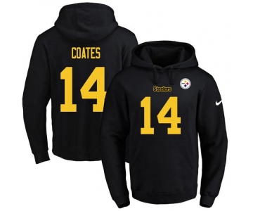 Nike Steelers #14 Sammie Coates Black(Gold No.) Name & Number Pullover NFL Hoodie