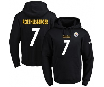 Nike Steelers #7 Ben Roethlisberger Black Name & Number Pullover NFL Hoodie