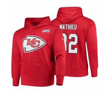 Kansas City Chiefs #32 Tyrann Mathieu Nike NFL 100 Primary Logo Circuit Name & Number Pullover Hoodie Red