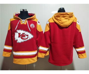 Men's Kansas City Chiefs Blank Red Lace-Up Pullover Hoodie