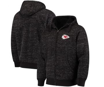 Men's Kansas City Chiefs G-III Sports by Carl Banks Heathered Black Discovery Sherpa Full-Zip Jacket